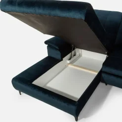 Narożniki|inny Narożnik z regulowanymi zagłówkami granatowy CRYSTAL lewy