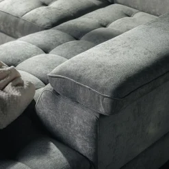 Softi Narożnik z regulowanymi zagłówkami szary NALA lewy