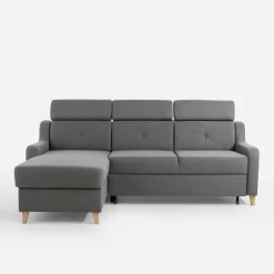 Narożniki| Narożnik z regulowanymi zagłówkami ciemnoszary MARBELLA lewy