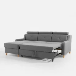 Narożniki| Narożnik z regulowanymi zagłówkami ciemnoszary MARBELLA lewy