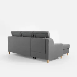 Narożniki| Narożnik z regulowanymi zagłówkami ciemnoszary MARBELLA lewy