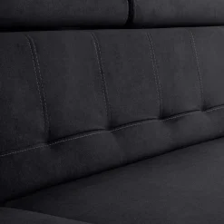 Narożniki| Narożnik z regulowanymi zagłówkami czarny TOSCANO