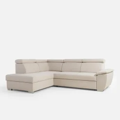 Narożniki|inny Narożnik z regulowanymi zagłówkami beżowy LUTON lewy