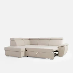 Narożniki|inny Narożnik z regulowanymi zagłówkami beżowy LUTON lewy