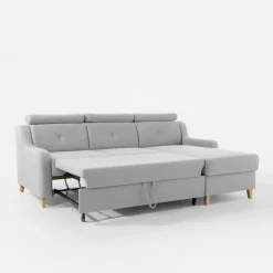 Narożniki| Narożnik z regulowanymi zagłówkami szary MARBELLA prawy