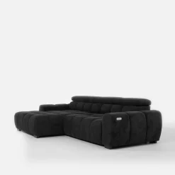 Werdomo Narożnik z regulowanymi zagłówkami ciemnoszary BULL S lewy