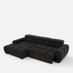 Werdomo Narożnik z regulowanymi zagłówkami ciemnoszary BULL S lewy