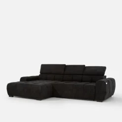 Werdomo Narożnik z regulowanymi zagłówkami ciemnoszary BULL S lewy