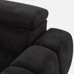 Werdomo Narożnik z regulowanymi zagłówkami ciemnoszary BULL S lewy