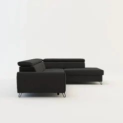 Softi Narożnik z regulowanymi zagłówkami ciemnoszary IDYLLA lewy