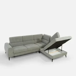 Narożniki|New Form Narożnik z regulowanymi zagłówkami jasnoszary JAZZY L prawy