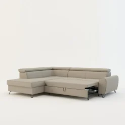 Softi Narożnik z regulowanymi zagłówkami beżowy IDYLLA prawy