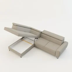 Softi Narożnik z regulowanymi zagłówkami beżowy IDYLLA prawy