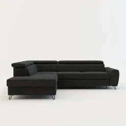 Softi Narożnik z regulowanymi zagłówkami ciemnoszary IDYLLA prawy