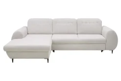 INFINI Narożnik z regulowanymi zagłówkami ecru ALVOR lewy