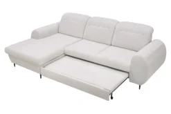 INFINI Narożnik z regulowanymi zagłówkami ecru ALVOR lewy