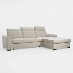 Narożnik z regulowanymi zagłówkami jasnoszary ARYA prawy