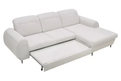 INFINI Narożnik z regulowanymi zagłówkami ecru ALVOR prawy