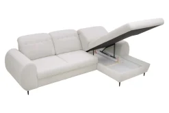 INFINI Narożnik z regulowanymi zagłówkami ecru ALVOR prawy