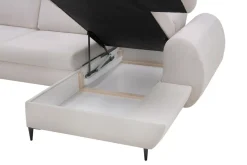 INFINI Narożnik z regulowanymi zagłówkami ecru ALVOR prawy