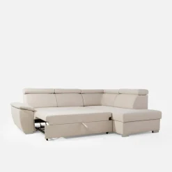 Narożniki|inny Narożnik z regulowanymi zagłówkami beżowy LUTON prawy