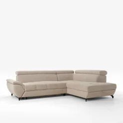 Narożniki|Instilo Narożnik z regulowanymi zagłówkami beżowy LARA lewy