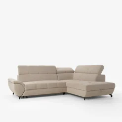 Narożniki|Instilo Narożnik z regulowanymi zagłówkami beżowy LARA lewy