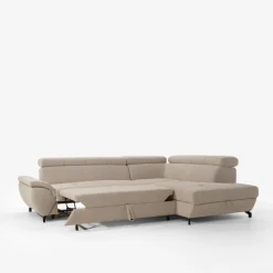 Narożniki|Instilo Narożnik z regulowanymi zagłówkami beżowy LARA lewy