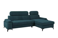 Narożniki| Narożnik z regulowanymi zagłówkami turkus LUGANO prawy