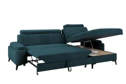 Narożniki| Narożnik z regulowanymi zagłówkami turkus LUGANO prawy