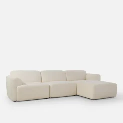 Narożniki|inny Narożnik z tkaniną bouclé jasnobeżowy CAMELLIA prawy