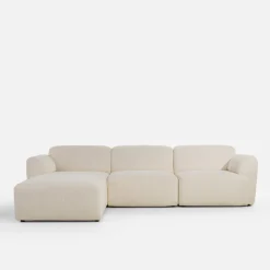 inny Narożnik z tkaniną bouclé jasnobeżowy CAMELLIA lewy