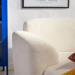 inny Narożnik z tkaniną bouclé jasnobeżowy CAMELLIA lewy