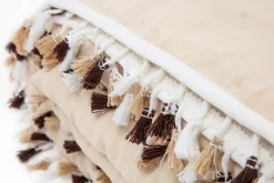 Koce I Narzuty| Narzuta na łóżko biało-beżowa FRINGLE 180x200 cm