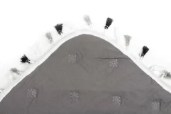 Estetica Narzuta na łóżko biało-czarna FRINGLE 180x200 cm