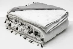 Koce I Narzuty|Estetica Narzuta na łóżko biało-czarna FRINGLE 220x200 cm