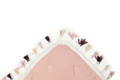 Estetica Narzuta na łóżko biało-różowa FRINGLE 220x200 cm