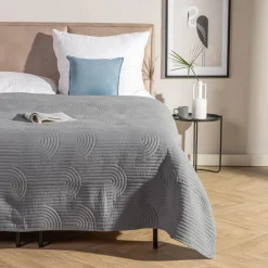 inny Narzuta na łóżko ciemnoszara TOSCA 180x200 cm