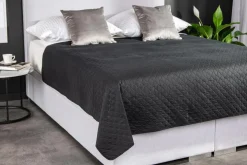 Narzuta na łóżko czarna NICEA 180x200 cm