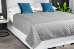 Narzuta na łóżko jasnoszara NICEA 200x220 cm