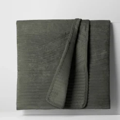 Narzuta na łóżko oliwkowa SILKY 180x200 cm