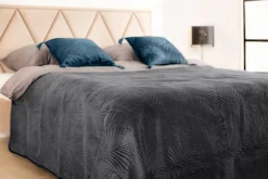 Koce I Narzuty|Estetica Narzuta na łóżko pikowana w liście szara FERN 240x260 cm