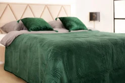 Estetica Narzuta na łóżko pikowana w liście zielona FERN 200x220 cm