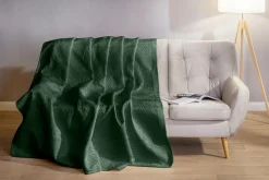 Estetica Narzuta na łóżko pikowana w liście zielona FERN 200x220 cm