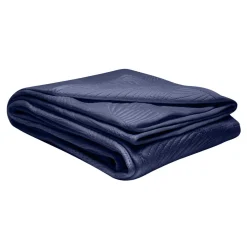 Koce I Narzuty| Narzuta na łóżko pikowana w liście ciemnoniebieska FERN 220x240 cm