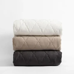 inny Narzuta na łóżko z poszewkami beżowa MAROKO 200x220 cm