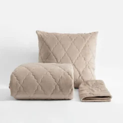 Koce I Narzuty|inny Narzuta na łóżko z poszewkami beżowa MAROKO 180x200 cm