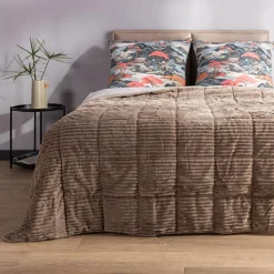 Narzuta sztruksowa beżowa SALSA 220x200 cm