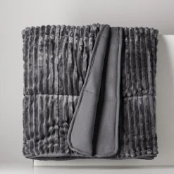 Narzuta sztruksowa szara SALSA 220x200 cm