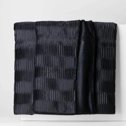inny Narzuta welurowa czarna FALTEN 220x200 cm